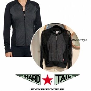 Hard tail Forever mesh sleeve moto Bomber full zip yoga jacket